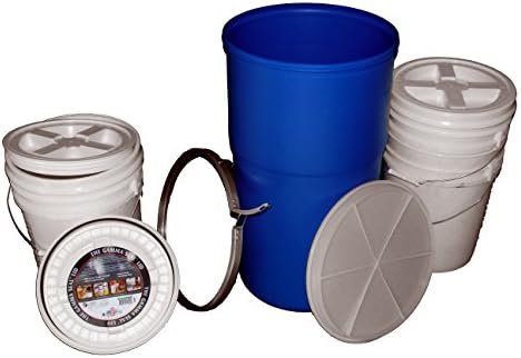 14 Gallon Open Head Drum with Three 5-gallon Buckets and 3 Gamma Seals