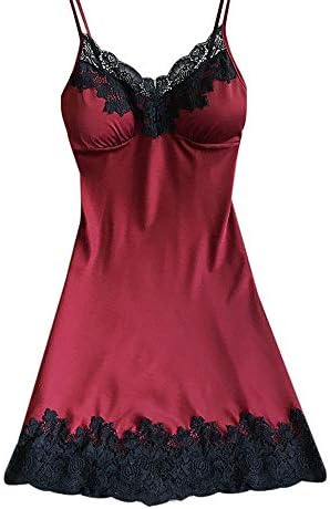 Nightwear Nightdress Sexy Lingerie Women Sexy Fashion Satin Sleepwear Babydoll Lace Silks Lingerie G-String Set Halter Dress Comfortable Erotic Nightwear Underwear Sleepwear Nightgown
