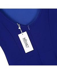 Misky - Vestido de patinaje para mujer, sin mangas, cuello redondo, alto y bajo, para fiesta de cóctel