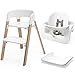 Stokke Steps Bundle, Baby Set, Seat, Tray - White, Legs - Natural