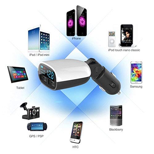 Car Charger, 3.4 A Car Charger Adapter Metal Dual USB Car Charger LED Display Car Voltage Detector Flush Fit Iphone X/ 8/7/ 6s/ Plus, iPad Air 2/ Mini 3, Galaxy S9/ S8/ S7 Edge Android Devices - Thumbnail 6