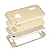 iPhone 7 Case HKW Hybrid Heavy Duty Shockproof Full-Body Protective Case with Dual Layer [Hard PC+ Soft Silicone] Impact Protection for Apple iPhone 7 4.7 Inch - Gold (MA1849)