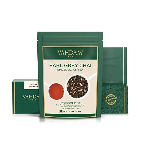VAHDAM, Earl Grey Masala Chai Tee (100 Tassen) | 100% NATÜRLICHE GEWÜRZE | Schwarzer Tee mit Bergamottenöl | Gewürzter… – Bild 6