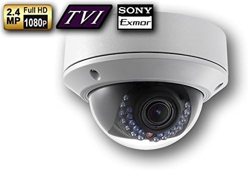 WattWire® D-HKHDF1-VW 1080P HD TVI 2.8-12mm Vari-Focal Lens Vandal Dome Security Camera, Night Vision Range Up to 90'. SONY Exmor 2.4 Mega Pixel Image Sensor.