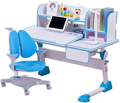 子供の机と椅子セット 高さ調節 ボーイズホームで勉強する女の子のための適切な傾動可能テーブルトップ ダブルレイヤストレージシェルフ 人間工学に基づいたデザイン Withrotatable椅子ホイール Cznelb Ru