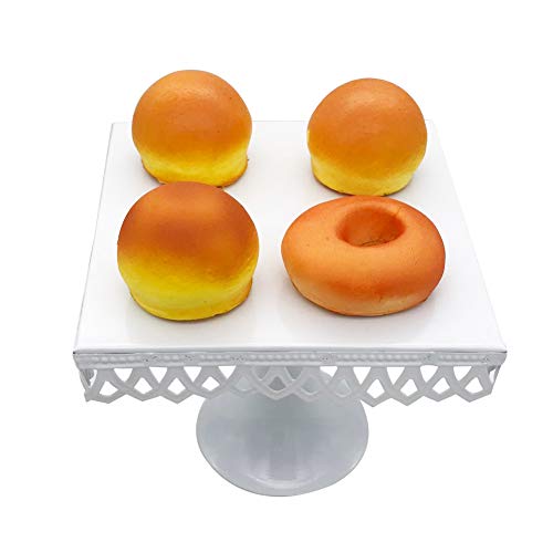 Set of 3 Square Cake Stand Metal Cupcake Holder for Wedding Baby Shower Birthday Party Cake Dessert Candy Bar Display White - Thumbnail 5