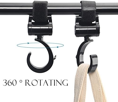 Handy Baby Stroller Hook - 2 Pack of Multi Purpose Hooks for Baby Diaper Bags Groceries Clothing Purs， Great Accessory for Mommy when Jogging, Walking or Shopping