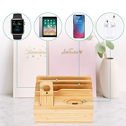 Bamboo Charging Station for Multiple Devices of Universal Cell Phones