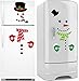 ROXENDA Christmas Snowman Stickers, Holiday Decorations Set-Santa Claus Snowman Handle Covers Snowman Appliance Decals for Refrigerator,Garage,Office Cabinets,Door and Windows,2 Patterns