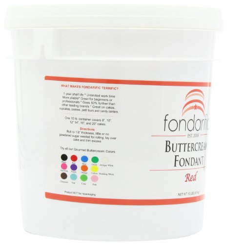 Fondarific Buttercream Red Fondant, 10-Pound Bucket