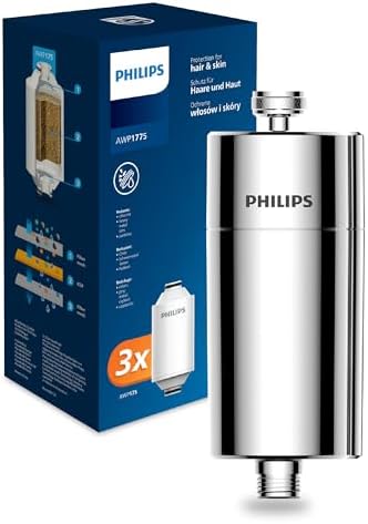Water Inline-Duschfilter +3 Ersatzfilterkartuschen reduziert Chlor um bis zu 99 Prozent passend für alle Standardschläuche und -armaturen chrom 50 000 L Filterkapazität