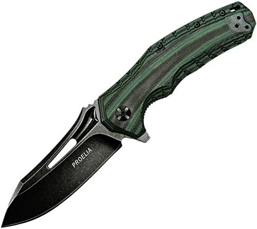 8.75" Green G10 Handle, D2 Steel Stonewash Drop Point Blade