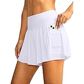 Soothfeel Women's High Waisted Swim Skirt Shorts 3" Flowy Swimsuit Bathing Suit Swim Bottoms for Women with Pockets UPF 50+