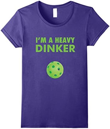 Womens I'm a Heavy Dinker - Cute Funny Pickleball Player T-Shirt Large Purple