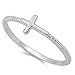 Christian Sideways Cross Ring New .925 Sterling Silver Rope Band Size 6