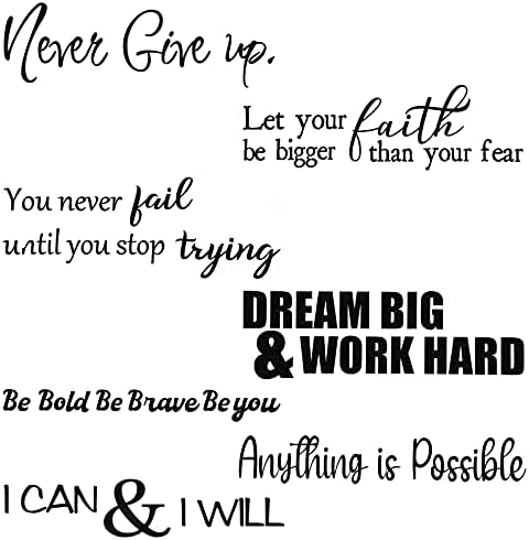 Zonon Vinyl Wall Stickers Inspirational Quotes Decals Peel and Stick ...