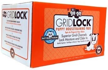 2 Pack 100 Ct Gridlock Puppy Training 24" X 24" Wee Wee Pads (200 Ct Total)