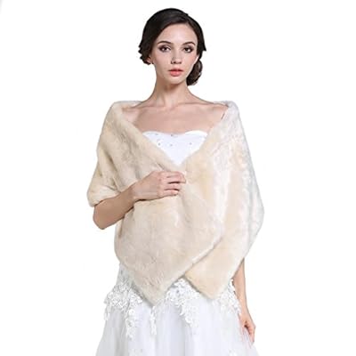 Aukmla Women's Fur Shawls and Wraps Bridal Fur Stoles for Women Aukmla Women's Fur Shawls and Wraps Bridal Fur Stoles for Women