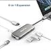 HooToo USB C Hub, 6-in-1 USB C Network Adapter with Gigabit Ethernet port, 4K HDMI, 100W Power Delivery, 3 USB3.0 for MacBook & Type C Windows Laptops - Gray