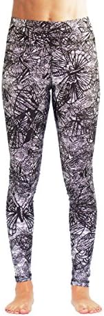 Monasita Womens High Waisted Butterfly Zebra Leggings Gym, Yoga, Water Sports, Surfing (XS, Butterfly Effect)
