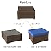 Outime Patio Sofa Brown Rattan Garden Sectional Sofa Set Outside Furniture Wicker Couch Outdoor Rattan Sofa Conversation Sets Royal Turquoise Cushions 7pcs