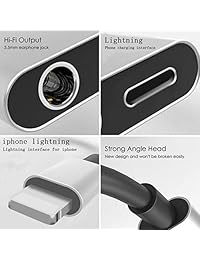 Ceaver Adaptador de conector de auriculares Dongle Cable de adaptador de auriculares auxiliares a 3.5mm 2 en 1 Splitter para carga y audio Cargador para automóvil Convertidor de auriculares para iPhone XS MAX XR X 8 8Plus 7 7Plus Compatible
