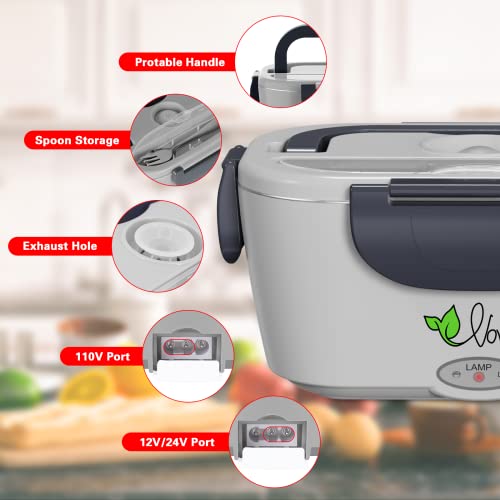 Vovoir Electric Heating Lunch Box 110V/12V/24V 3 in 1 Portable Food