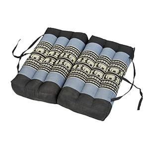 Handelsturm Thai Cushion Foldable Seat Cushion 40 x 40 cm for Relaxation, Meditation or Yoga Blue Elephants