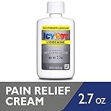 Icy Hot Cream with Maximum Strength Lidocaine, 2.7 Ounce, Temporarily Relives & Numbs Minor Pain Associated with Arthritis, Simple Backache, Muscle Strains, Sprains, Bruises, and Cramps