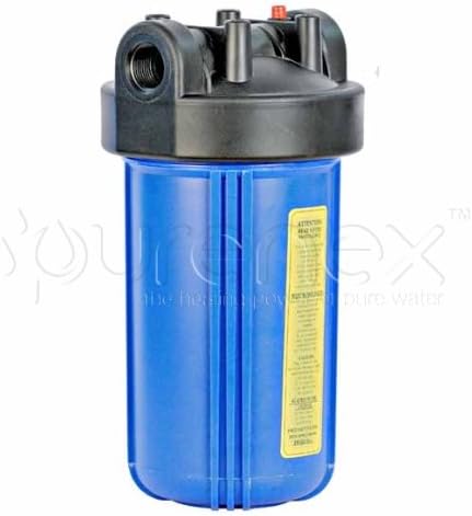 Purenex WH-10H 10-Inch Big Blue Filter Housing with Pressure Relief Button, 1-Pack