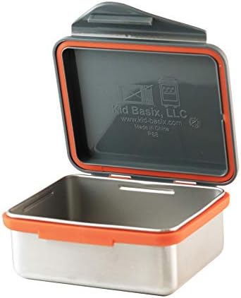 Kid Basix Safe Snacker Reusable Stainless Steel Lunch Container for Kids and Adults | Gray 13 Oz. | Eco Friendly | BPA Free|  Dishwasher Safe