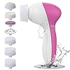 Facial Cleansing Brush [Newest 2021], PIXNOR Waterproof Face Spin Brush with 7 Brush Heads for Deep Cleansing, Gentle…
