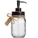 Mason Jar Soap Dispenser - Kitchen Soap Dispenser, Dish Soap Dispenser - Farmhouse Decor Hand Soap Dispenser for Bathroom or Lotion Dispenser (16 Oz, 304 Stainless - Rustproof Oil Rubbed Bronze Pump)