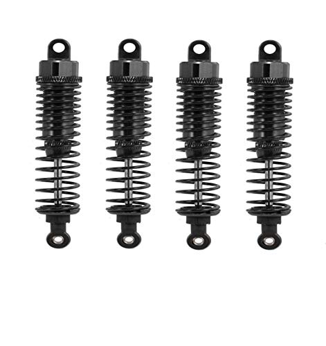 Hensych 4 Pack Adjustable Oil 60mm 85mm 100mm Front and Rear Metal Shock Absorber Damper for 1/10 RC Car Truck Parts Crawler Type Axial SCX10 TRX4 D90 (Black, 85mm)