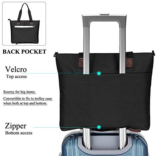 Wetietir Clutch Bag Women Laptop Bag 15.6 Inch Nylon Multifunctional Travel Messenger Shoulder Bagtote Black-Gray Dinner Purse (Color : Black)