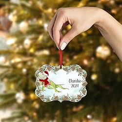 Green Iguana Christmas Ornament 2024 - Personalized