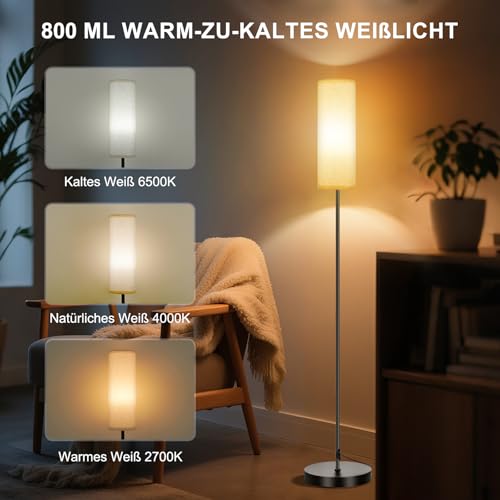 FRIDEKO HOME Floor Lamp Living Room Modern RGB Dimmable Smart Floor Lamp with Remote Control Music Mode Black Base for Office Bedroom