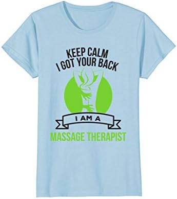 Womens Funny Massage Therapist Tshirt - I Got Your Back Medium Baby Blue