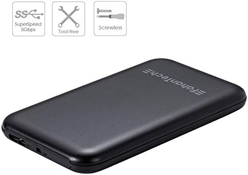 FahanTech Simple Storage Series USB3.0 External Hard Drive Enclosure for 2.5" Laptop SATA Hard Drives and SSD. Anodized Aluminum Case Material / Super Compact Size