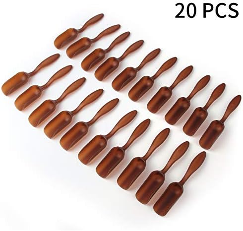 20Pcs Tea Scoop Coffee Scoop Wood Color for Small Jars of Jam, Spices, Condiments, Seasoning, Sugar, Honey, Coffee, Tea by HRLORKC