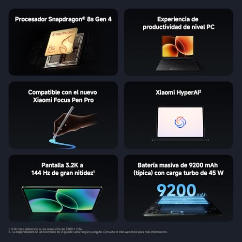 Pad 8 - Tablet de 11.2" 3.2K (Snapdragon 8s Gen 4, 8GB de RAM, 128GB de ROM, WiFi 7, 1 año de garantía Extra, batería de 9200 mAh, Cargador no Incluido), Gris (Versión ES)