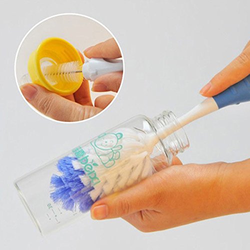 2pcs/set Baby Bottle Brushes for Cleaning Kids Milk Feed Bottle Nipple Pacifier Nozzle Spout Tube Cleaning Brush - Thumbnail 2