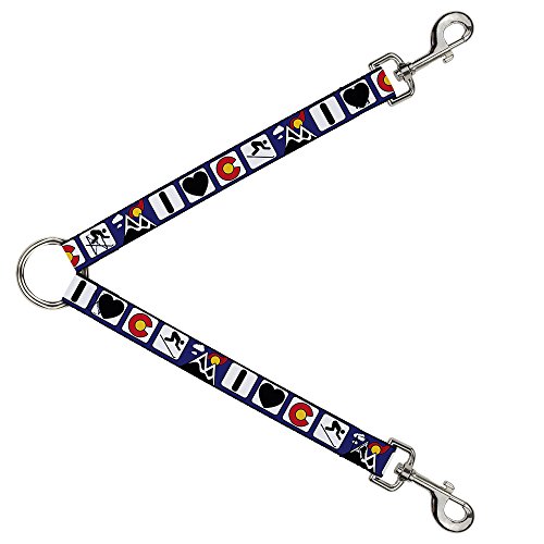 Buckle-Down Dog Leash Splitter I Heart Colorado Skiing Logos Mountain 1 Foot Lo…