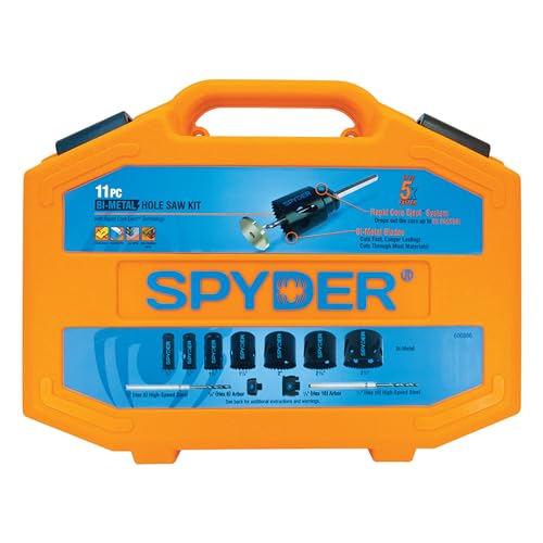 Spyder 11-Piece Bi-Metal Hole Saw Kit, 7 Hole Saws, Hex8 and Hex10 photo 12