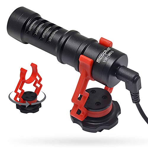 Venidice Camera Microphone, VM-M03 External Cardioid Vlogging Shotgun Mic for Canon Nikon DSLR Cameras, Camcorders, Android Smartphone, Shock Mount with 360 Degree Rotation