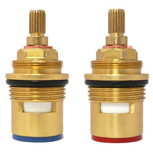Ownace Replacement Bathroom Basin 2PCS Pair 3/4 Ceramic Disc Cartridge Mixer Tap Inner Faucet Valve Quarter Turn
