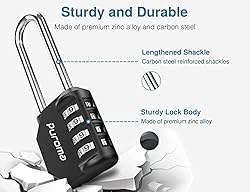 Puroma 2 Pack 2.6 Inch Long Shackle Combination