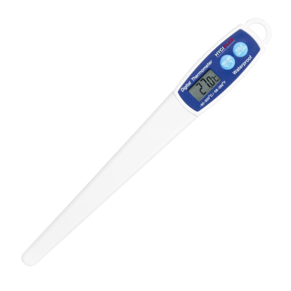 Hygiplas Digital Water Resistant Thermometer - Digital LCD screen Read Hot & Cold Food Probe Thermometer for Commercial Kitchen, BBQ, Meat GH628