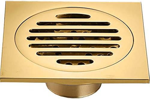OCGDZ Copper Floor Drain Automatic Enclosed Washing Machine Bathroom Kitchen Double Drain Floor Drain Gold Silver (Color : A)
