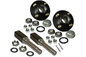 AKSQ-200044 Pair of 4-Bolt on 4 Inch Hub Assembly Includes (2) Square Shaft 1 Inch Straight Spindles & Bearings